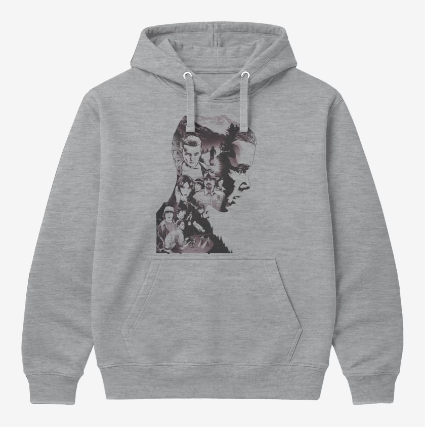 Polerón Canguro Gris Melange de Stranger Things 5
