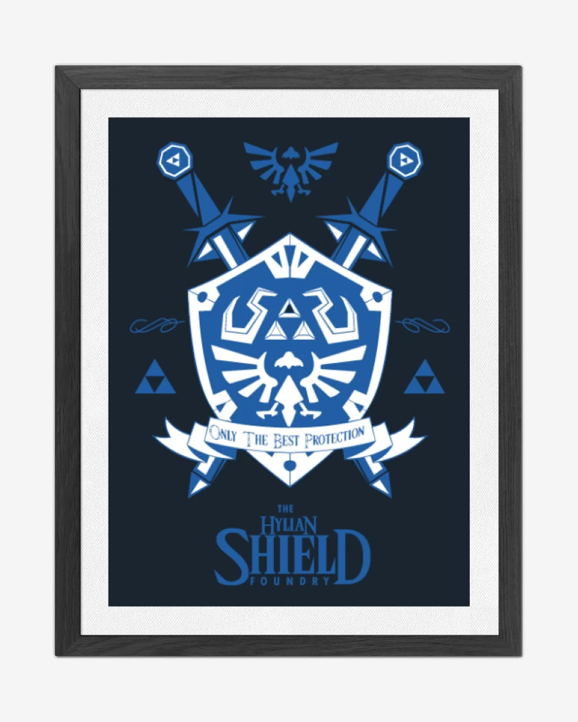 Cuadro decorativo Azul Marino de The Legend Of Zelda - Hylian Shield Foundry