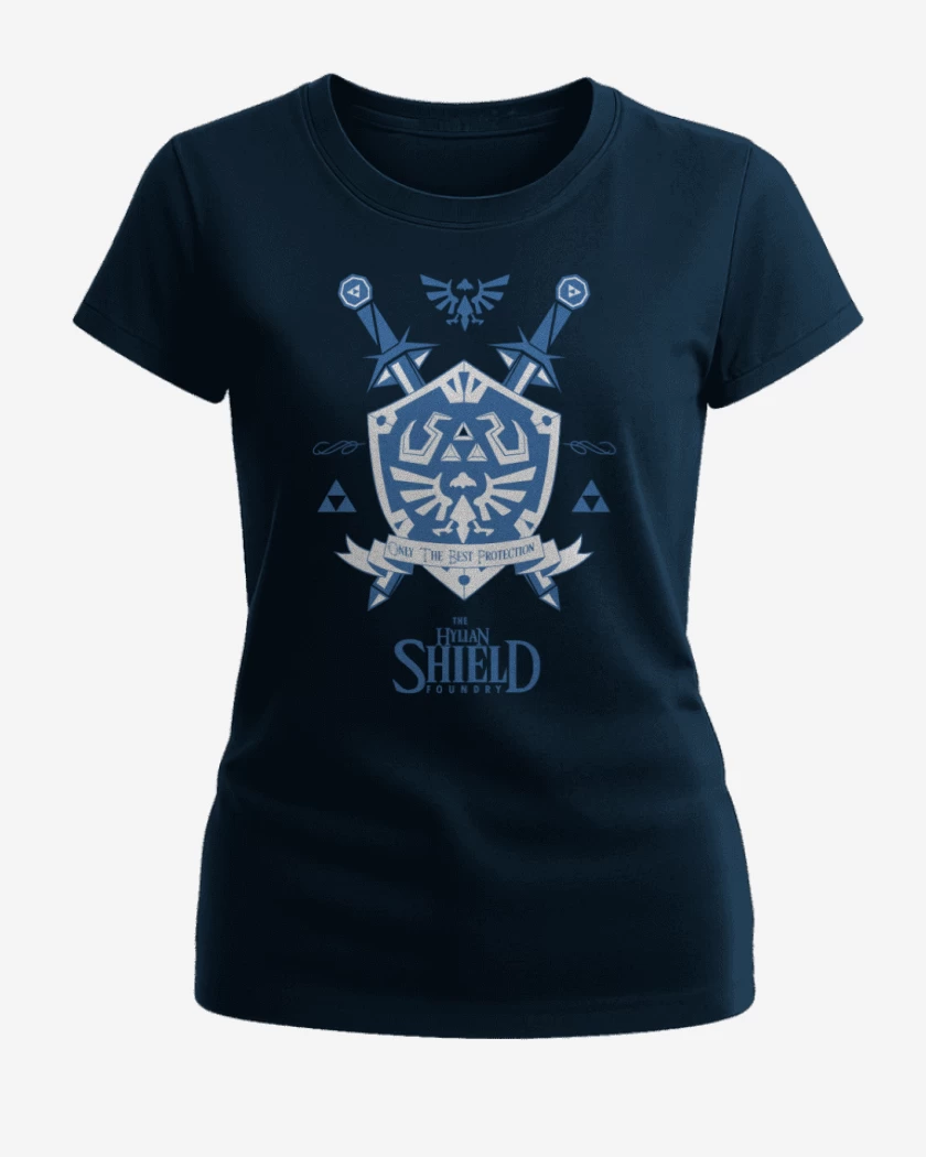 Polera de Mujer Azul Marino de The Legend Of Zelda - Hylian Shield Foundry
