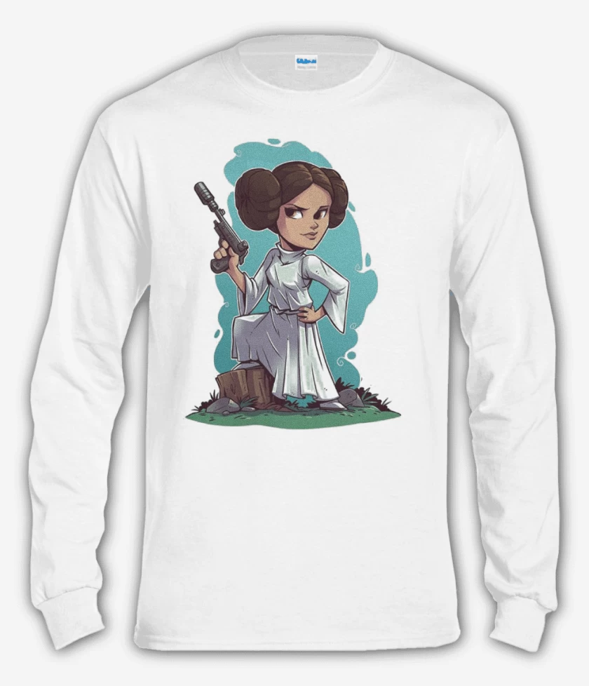 Polera manga larga Blanco de Princesa Leia