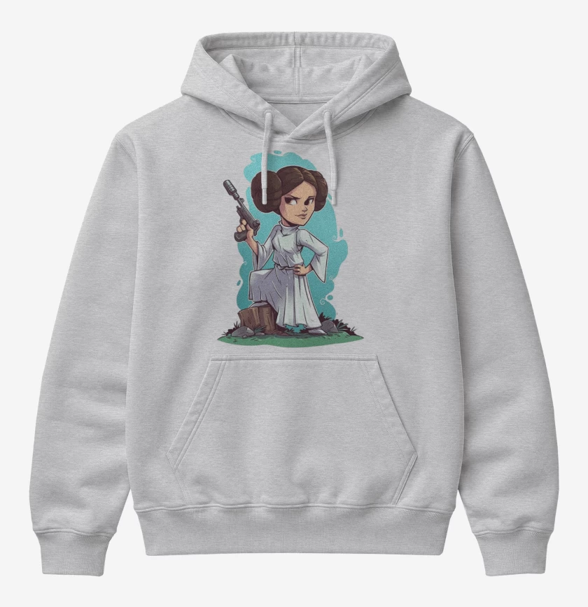 Poleron Canguro básico Gris Melange de Princesa Leia