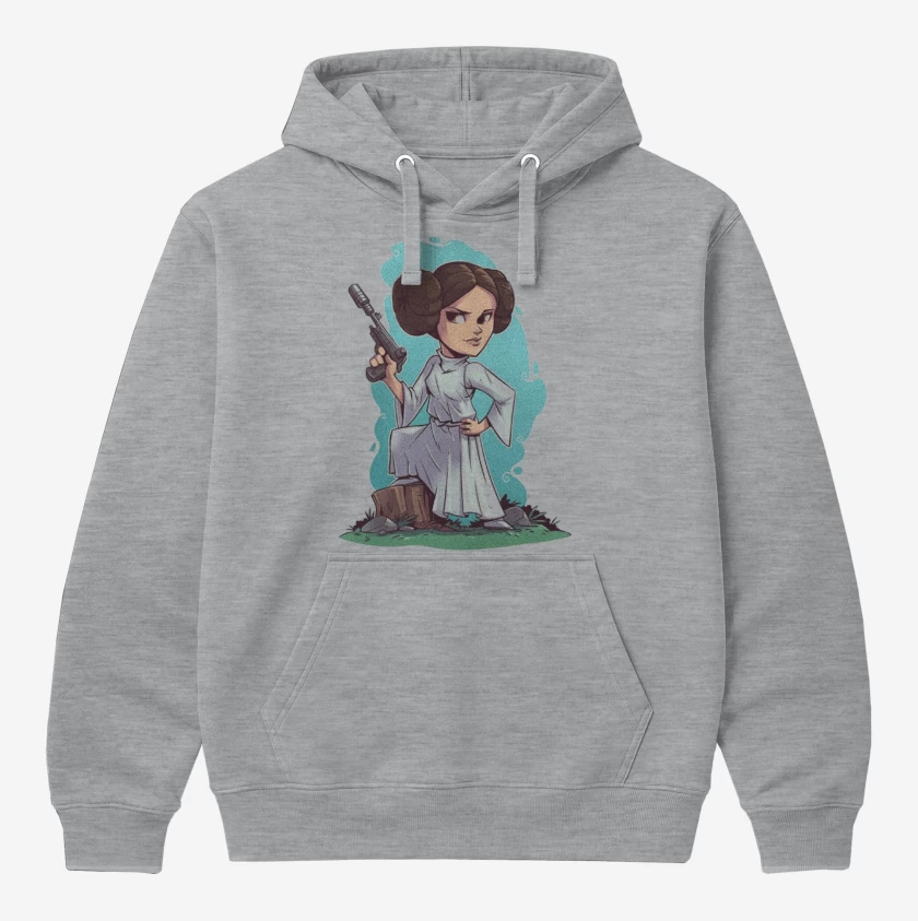 Polerón Canguro Gris Melange de Princesa Leia