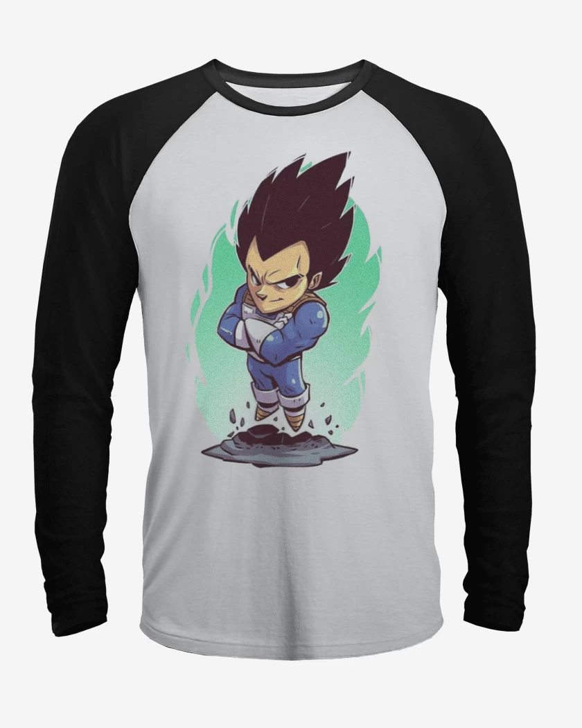 Polera Raglan Blanco / Negro de Vegeta Color