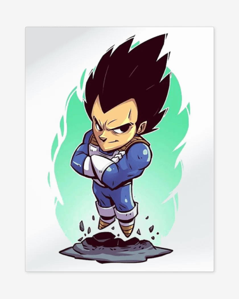 Print metalico Blanco de Vegeta Color