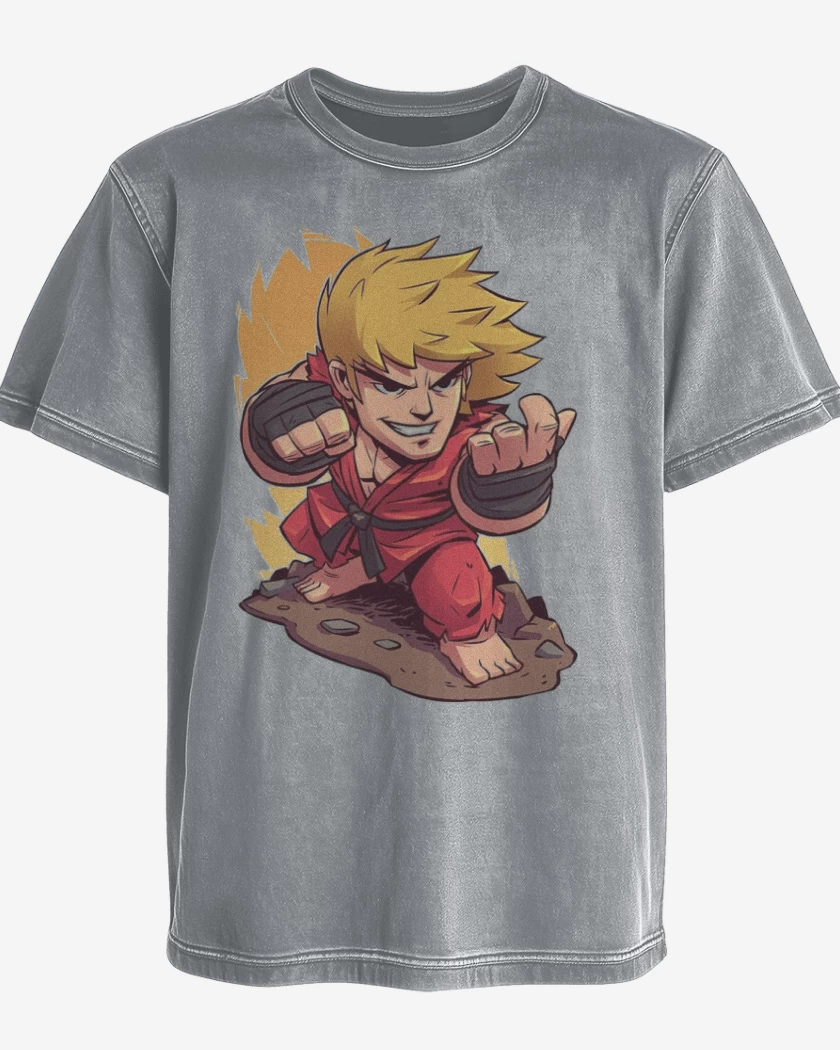 Polera desgastada Gris Melange de Ken
