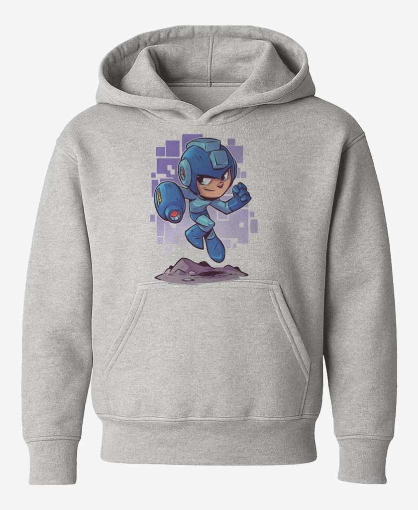 Poleron de niño Gris Melange de Chibi Megaman 