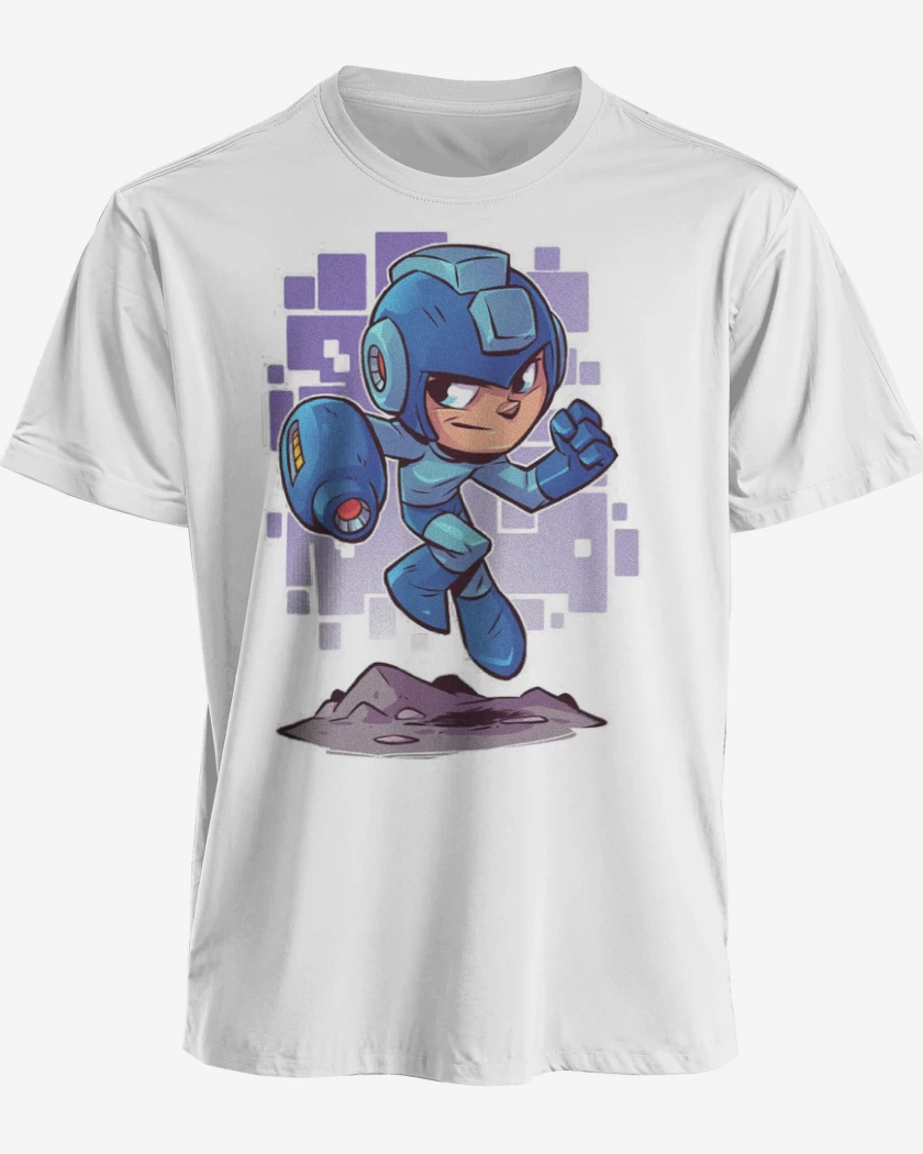 Polera premium Blanco de Chibi Megaman 