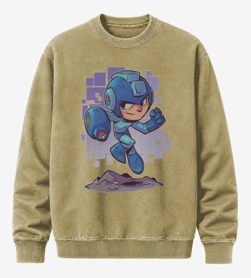 Poleron Polo Acid Wash Beige de Chibi Megaman 