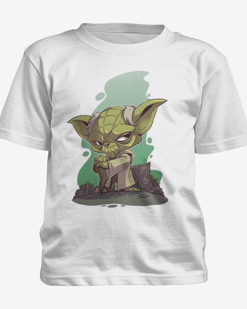 Polera de niño Blanco de Chibi Yoda