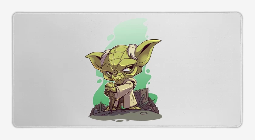 Mouse pad Gamer Blanco de Chibi Yoda