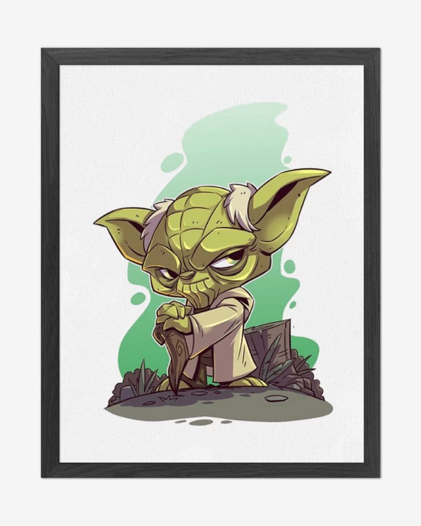 Cuadro decorativo Blanco de Chibi Yoda
