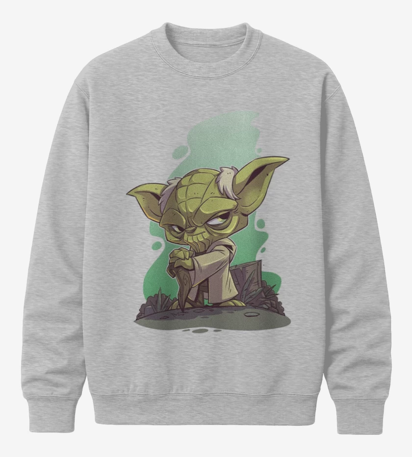 Poleron polo Gris Melange de Chibi Yoda