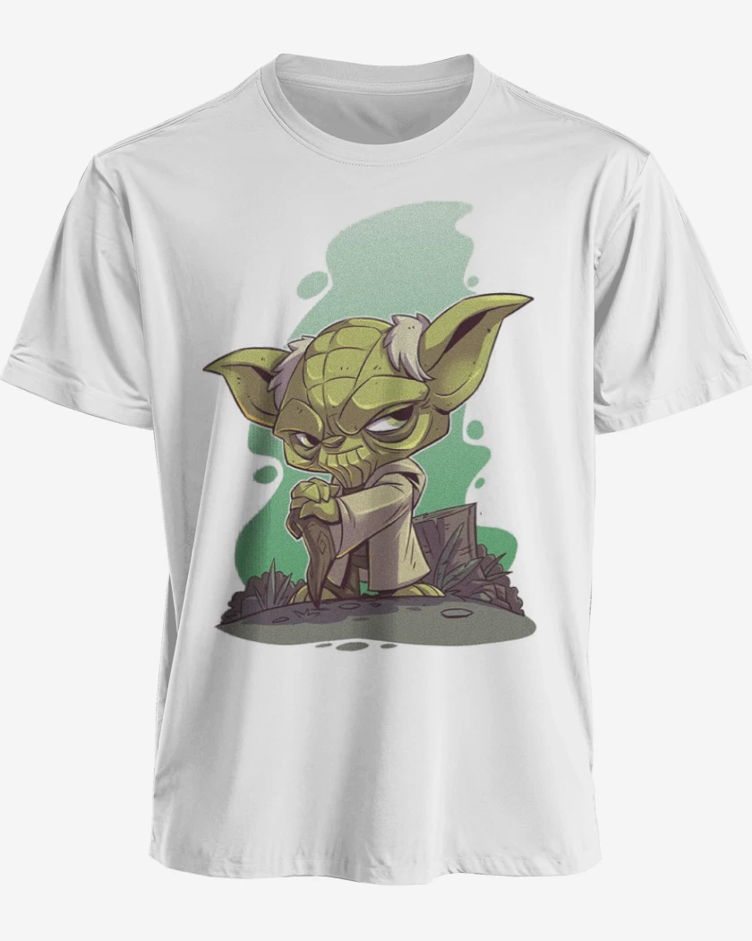 Polera premium Blanco de Chibi Yoda