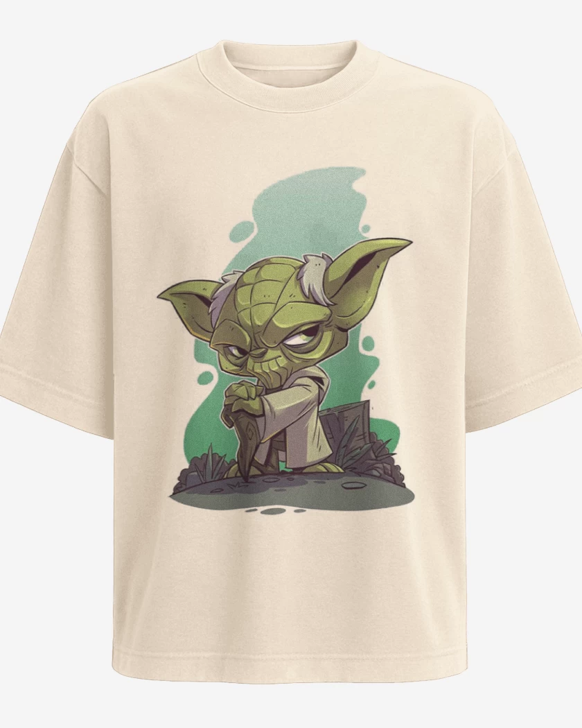 Polera Oversize Beige de Chibi Yoda