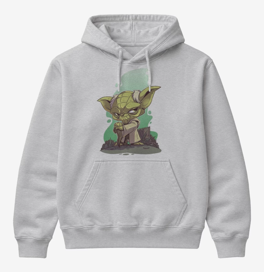 Poleron Canguro básico Gris Melange de Chibi Yoda
