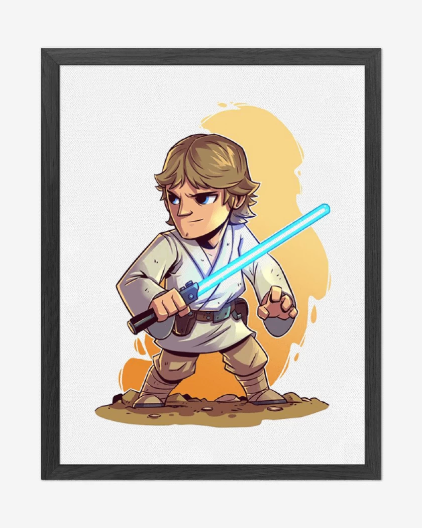 Cuadro decorativo Blanco de Chibi Luke Skywalker