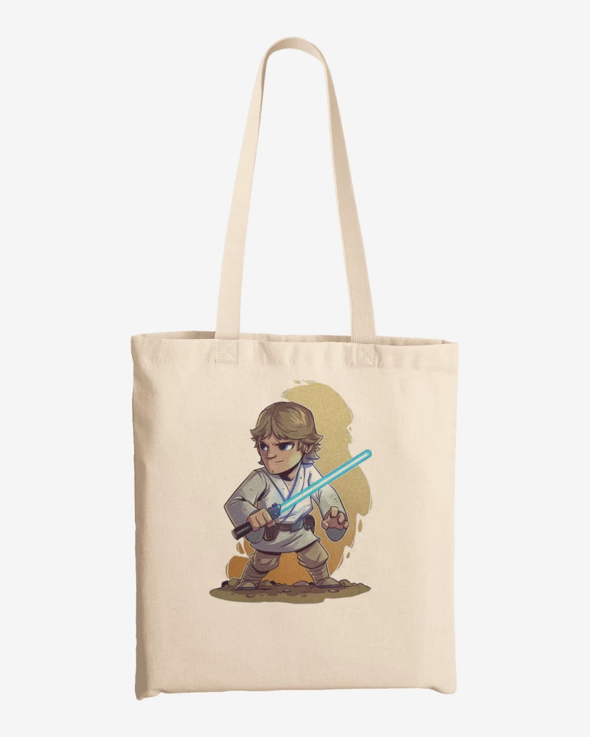 Totebag Blanco de Chibi Luke Skywalker
