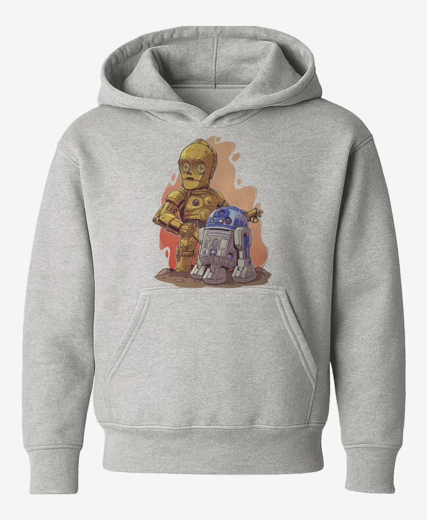 Poleron de niño Gris Melange de Chibi Citripio y Arturito