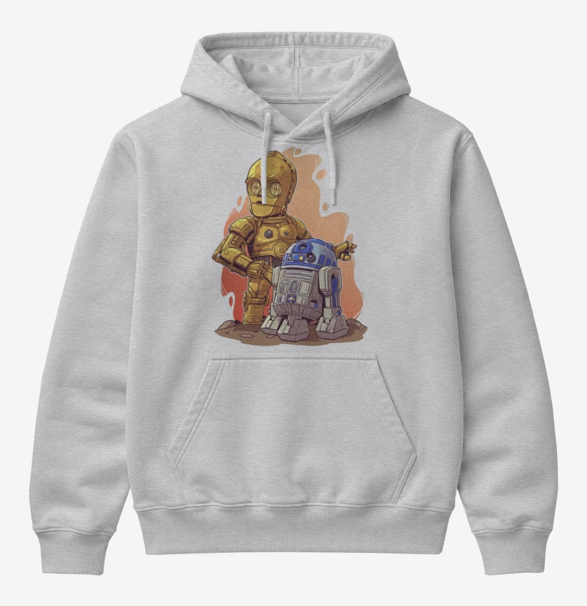 Poleron Canguro básico Gris Melange de Chibi Citripio y Arturito