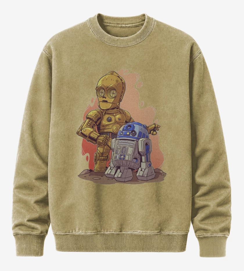 Poleron Polo Acid Wash Beige de Chibi Citripio y Arturito