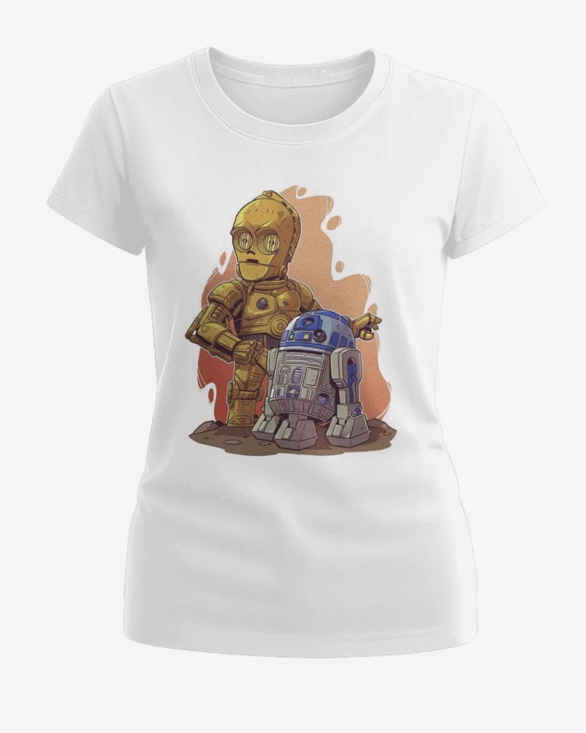 Polera de Mujer Blanco de Chibi Citripio y Arturito