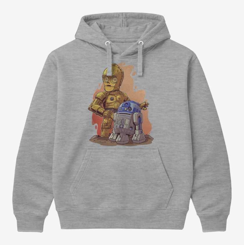 Polerón Canguro Gris Melange de Chibi Citripio y Arturito
