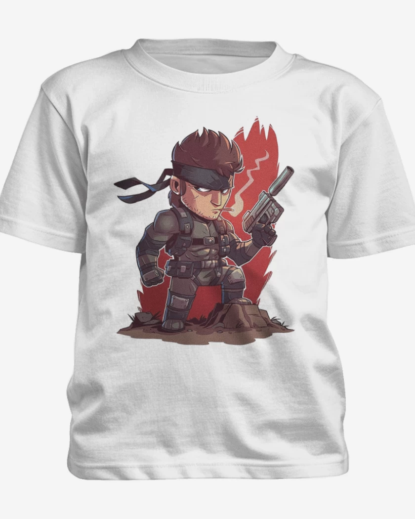 Polera de niño Blanco de Chibi Metal Gear