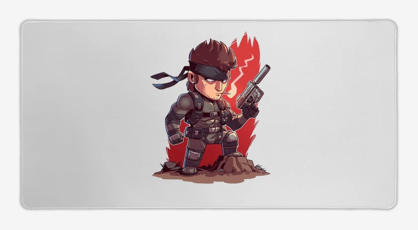 Mouse pad Gamer Blanco de Chibi Metal Gear