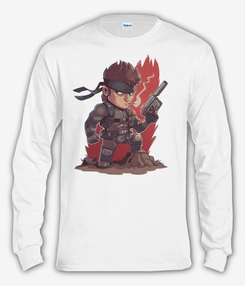 Polera manga larga Blanco de Chibi Metal Gear