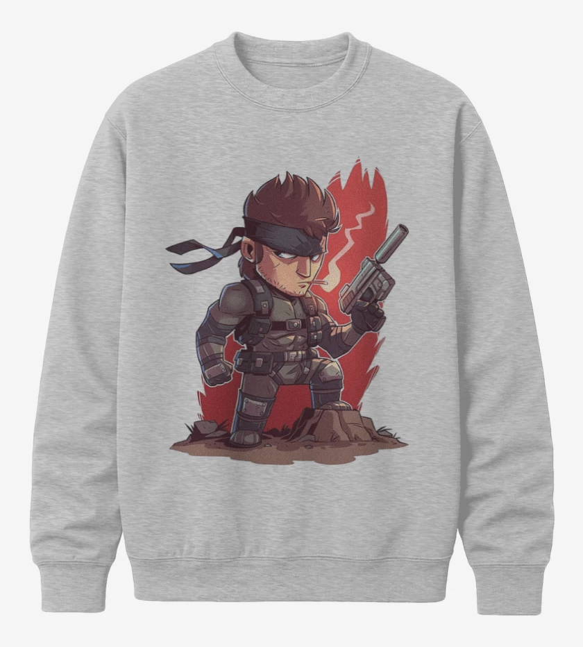 Poleron polo Gris Melange de Chibi Metal Gear