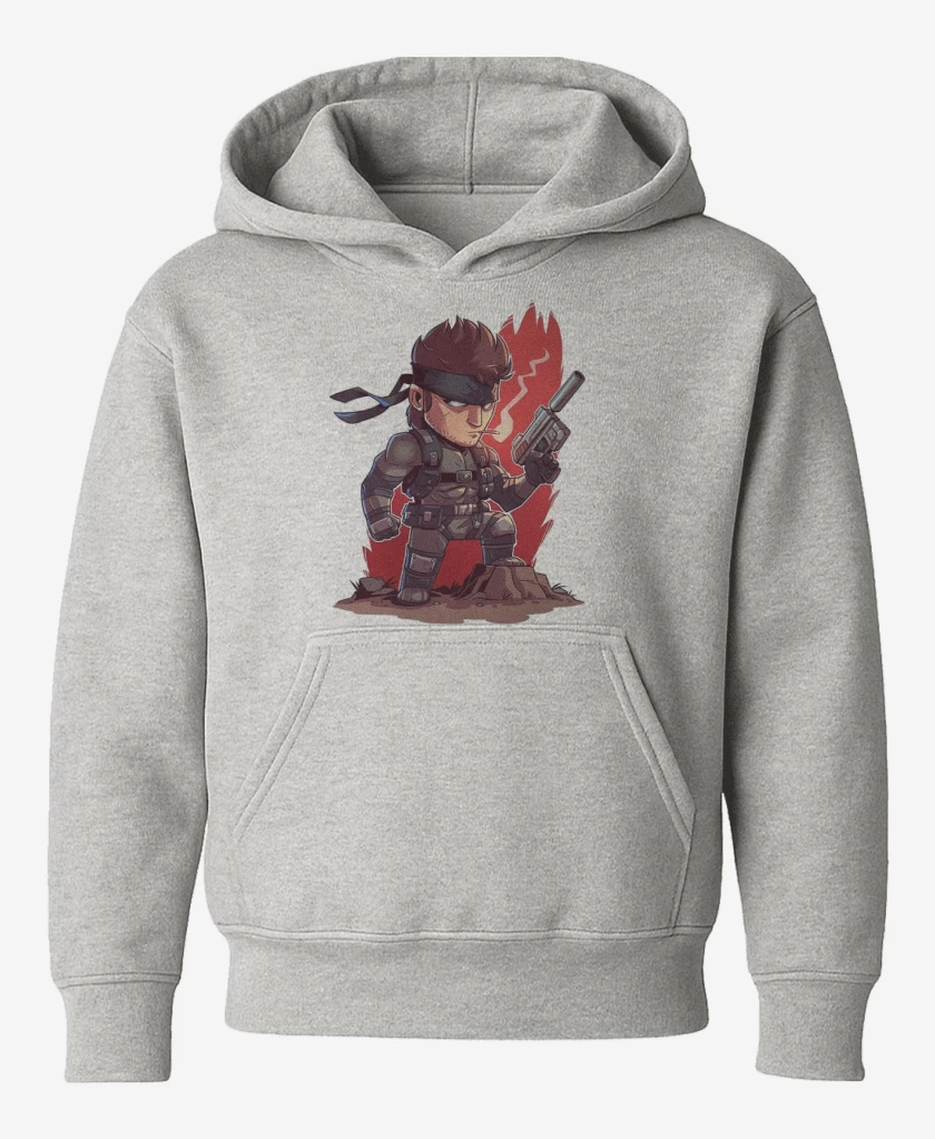 Poleron de niño Gris Melange de Chibi Metal Gear