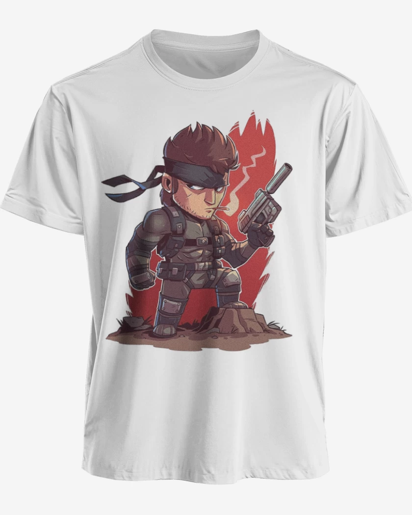 Polera premium Blanco de Chibi Metal Gear