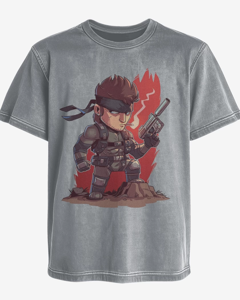 Polera desgastada Chibi Metal Gear