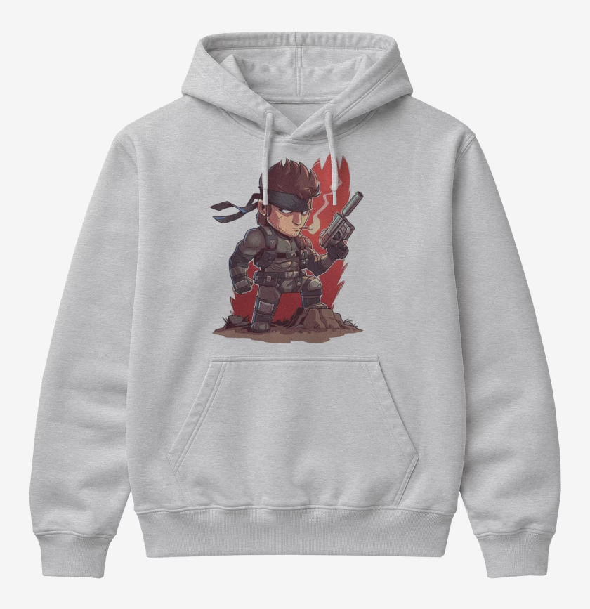 Poleron Canguro básico Gris Melange de Chibi Metal Gear