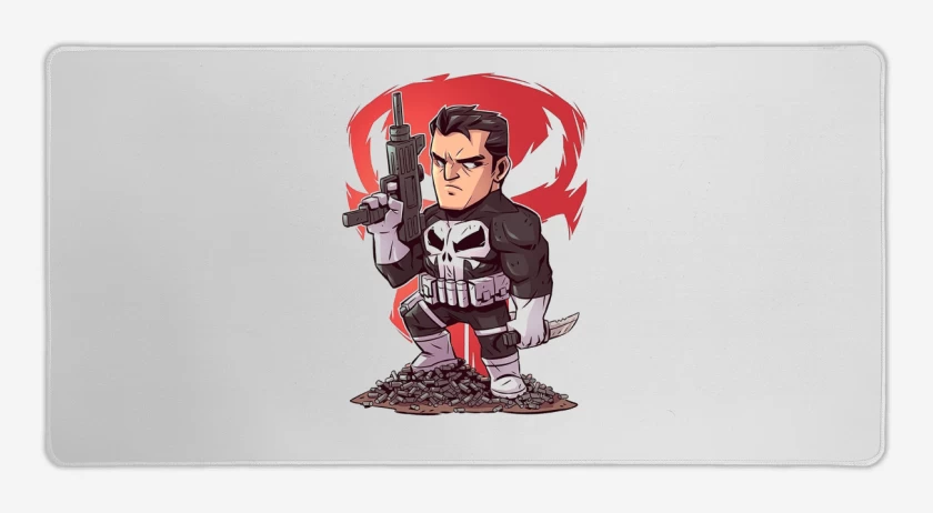 Mouse pad Gamer Blanco de Chibi El que castiga