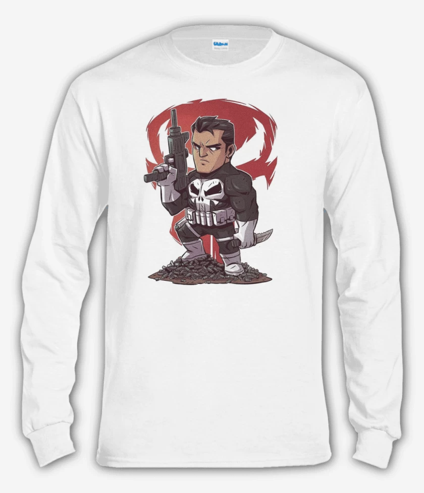 Polera manga larga Blanco de Chibi El que castiga