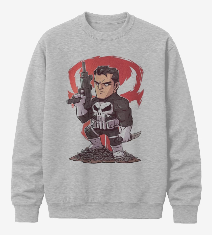 Poleron polo Gris Melange de Chibi El que castiga