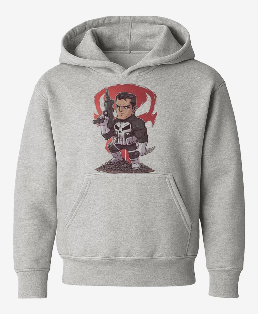 Poleron de niño Gris Melange de Chibi El que castiga