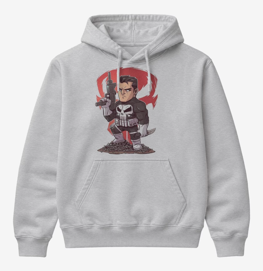 Poleron Canguro básico Gris Melange de Chibi El que castiga