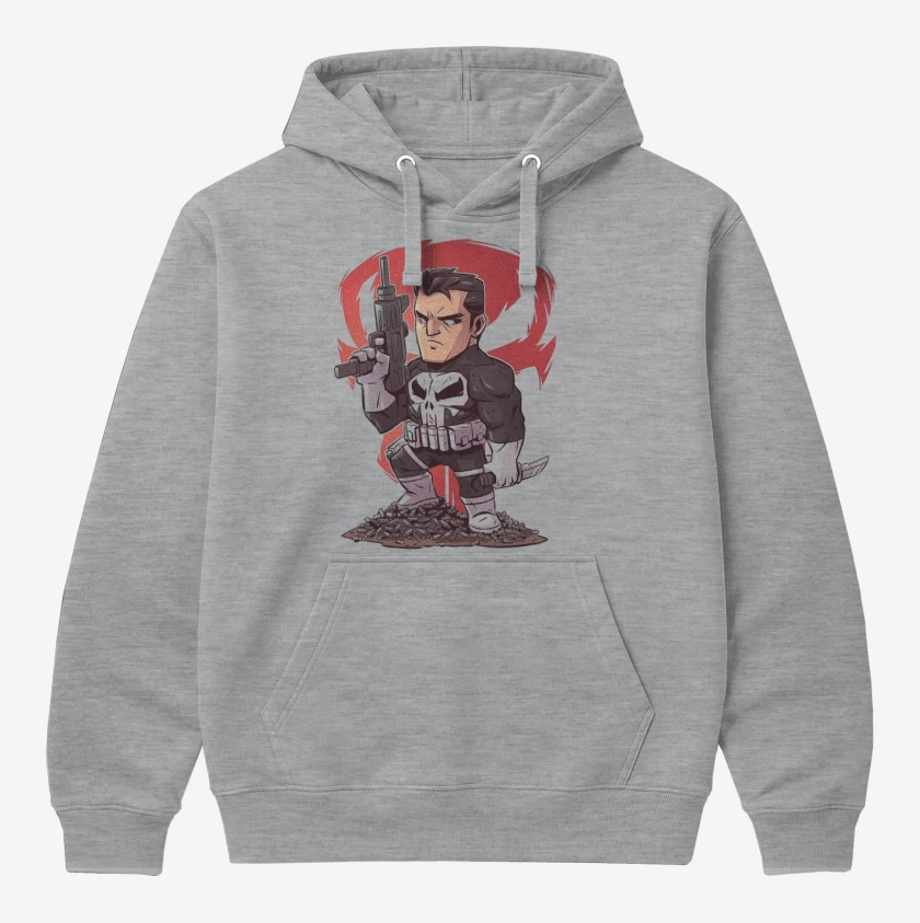 Polerón Canguro Gris Melange de Chibi El que castiga