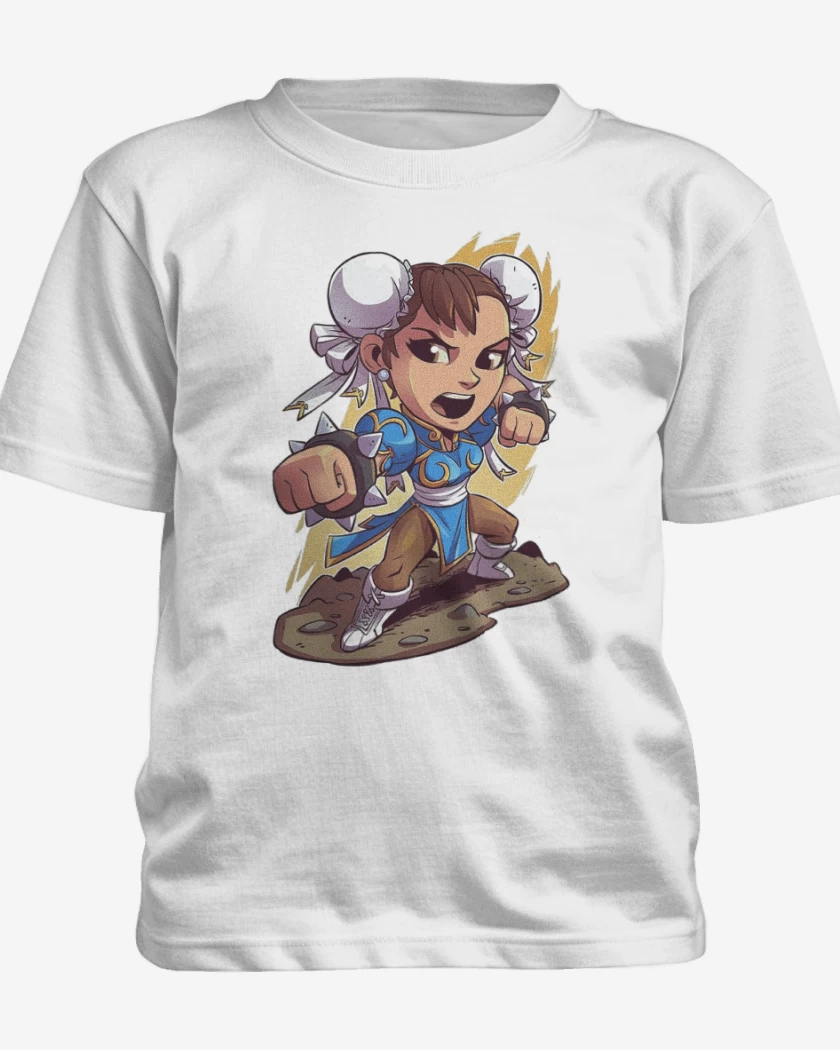 Polera de niño Blanco de Chibi Chun Li