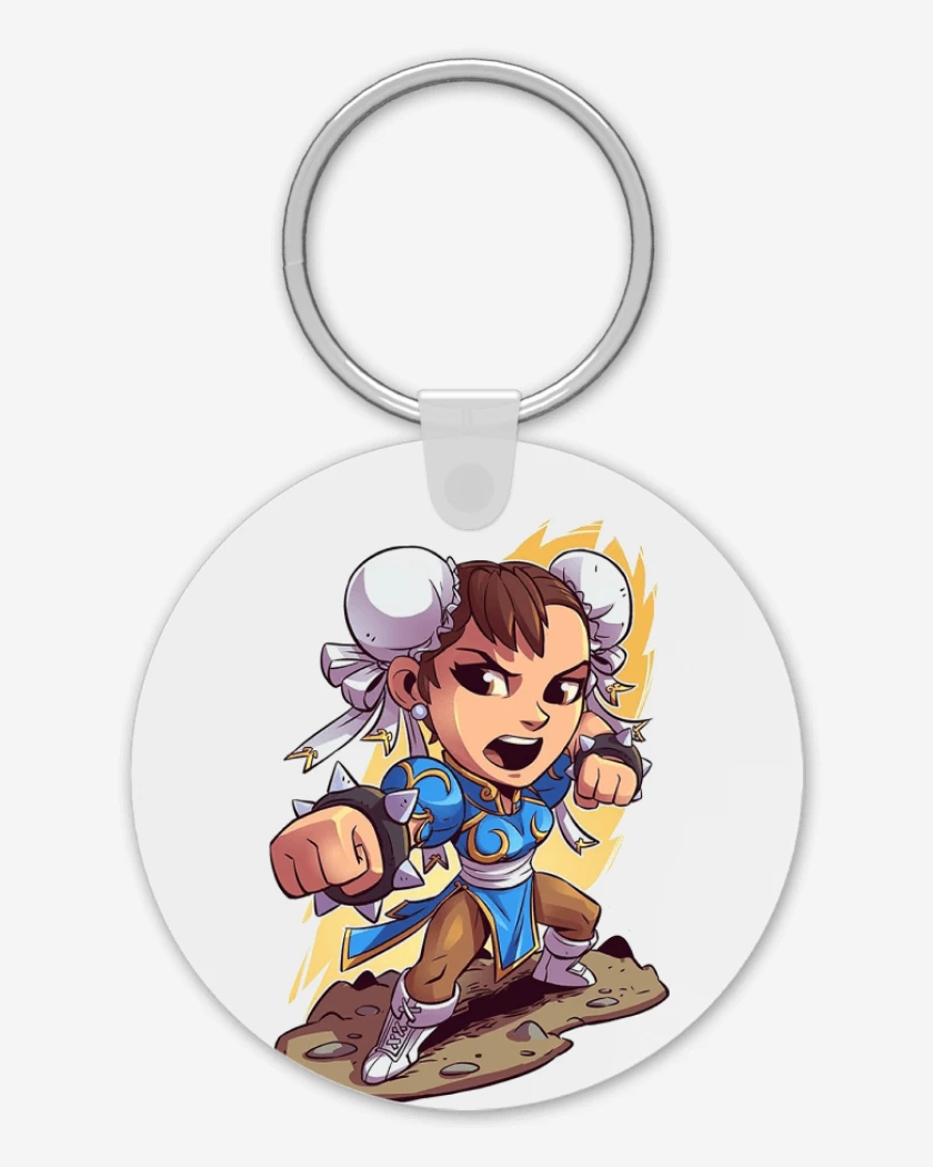Llavero Blanco de Chibi Chun Li