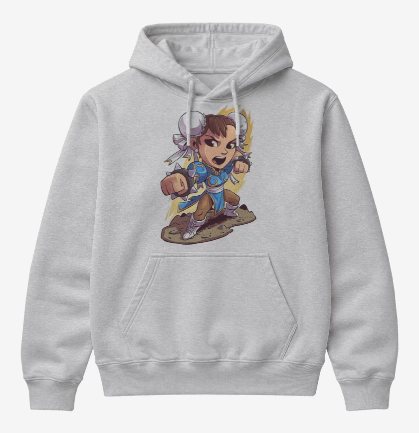 Poleron Canguro básico Gris Melange de Chibi Chun Li