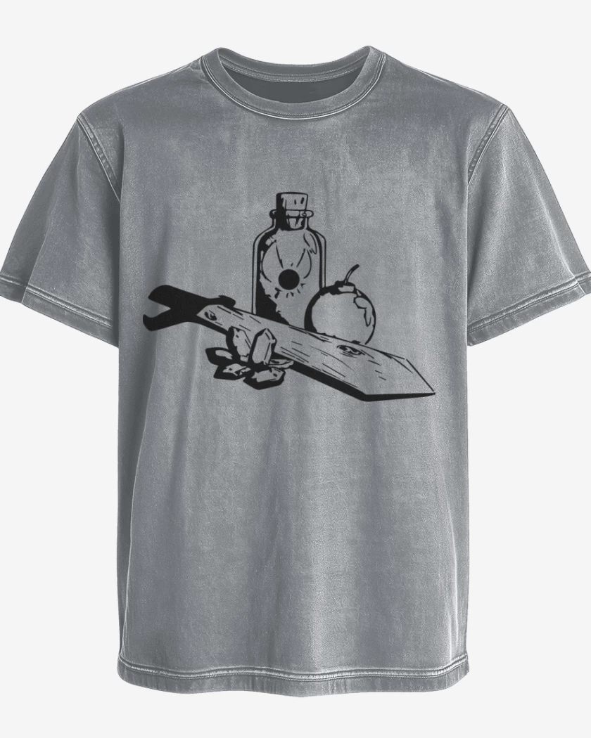 Polera desgastada Gris Melange de The Legend Of Zelda - Items