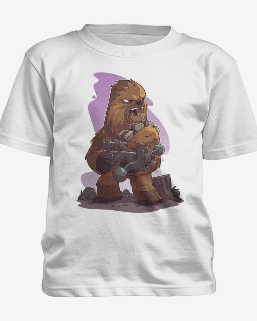 Polera de niño Blanco de Chibi Chewbaca