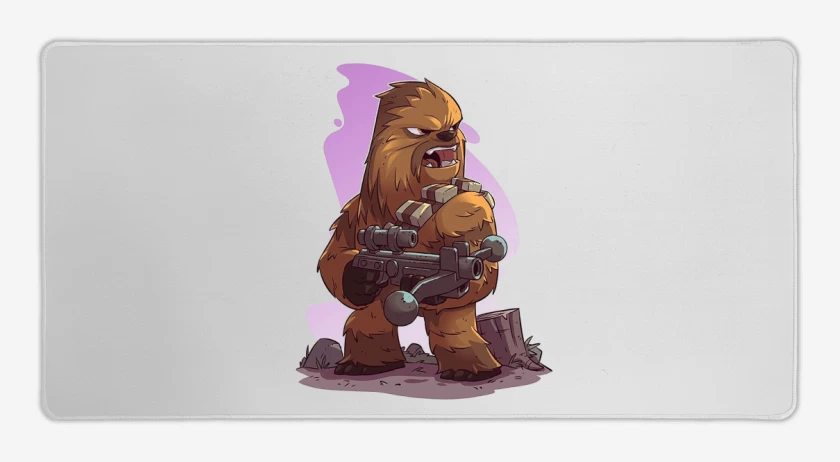 Mouse pad Gamer Blanco de Chibi Chewbaca