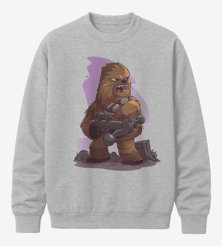 Poleron polo Gris Melange de Chibi Chewbaca