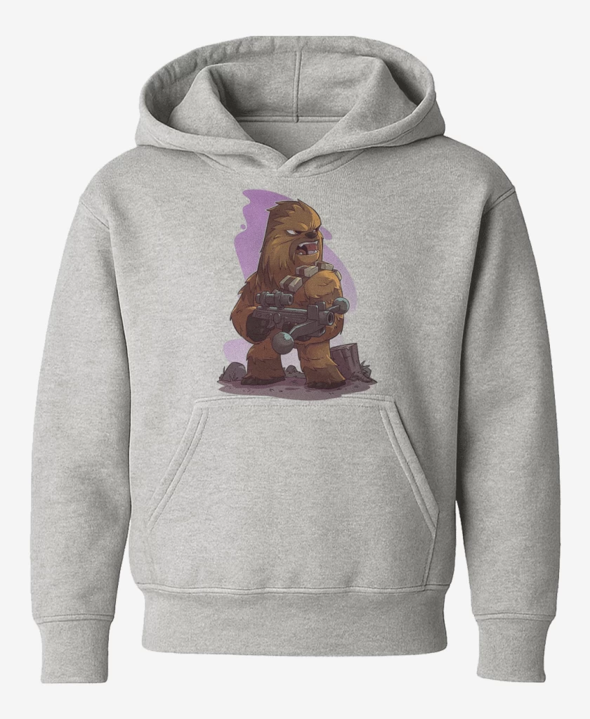 Poleron de niño Gris Melange de Chibi Chewbaca