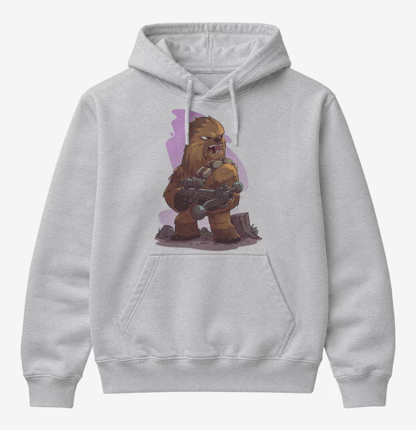 Poleron Canguro básico Gris Melange de Chibi Chewbaca