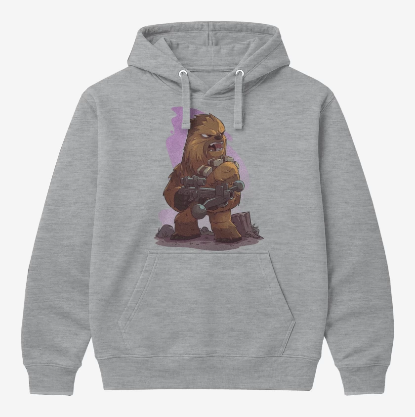 Polerón Canguro Gris Melange de Chibi Chewbaca
